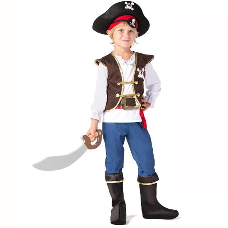 Menino Adolescente Na Fantasia De Pirata Imagem de Stock - Imagem