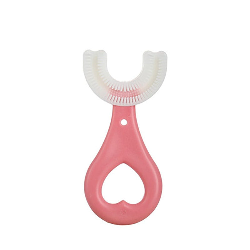 2-12 Old Baby Silicone Toothbrush U-shaped Soft Rubber Brush Head Cute Teeth Simple Brush Cleaning Care Convenient Toothbrush 0 cegonhakids pink 6 