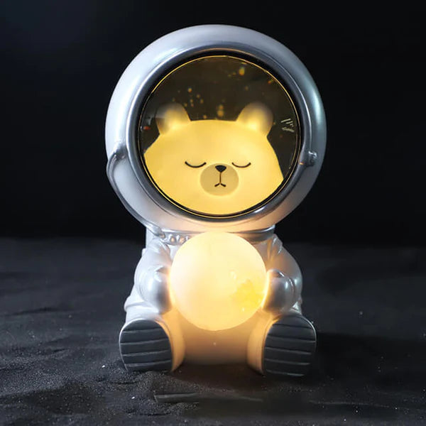 Luminária Pet Astronauta LED abebe61 cegonhakids Urso Astronauta 